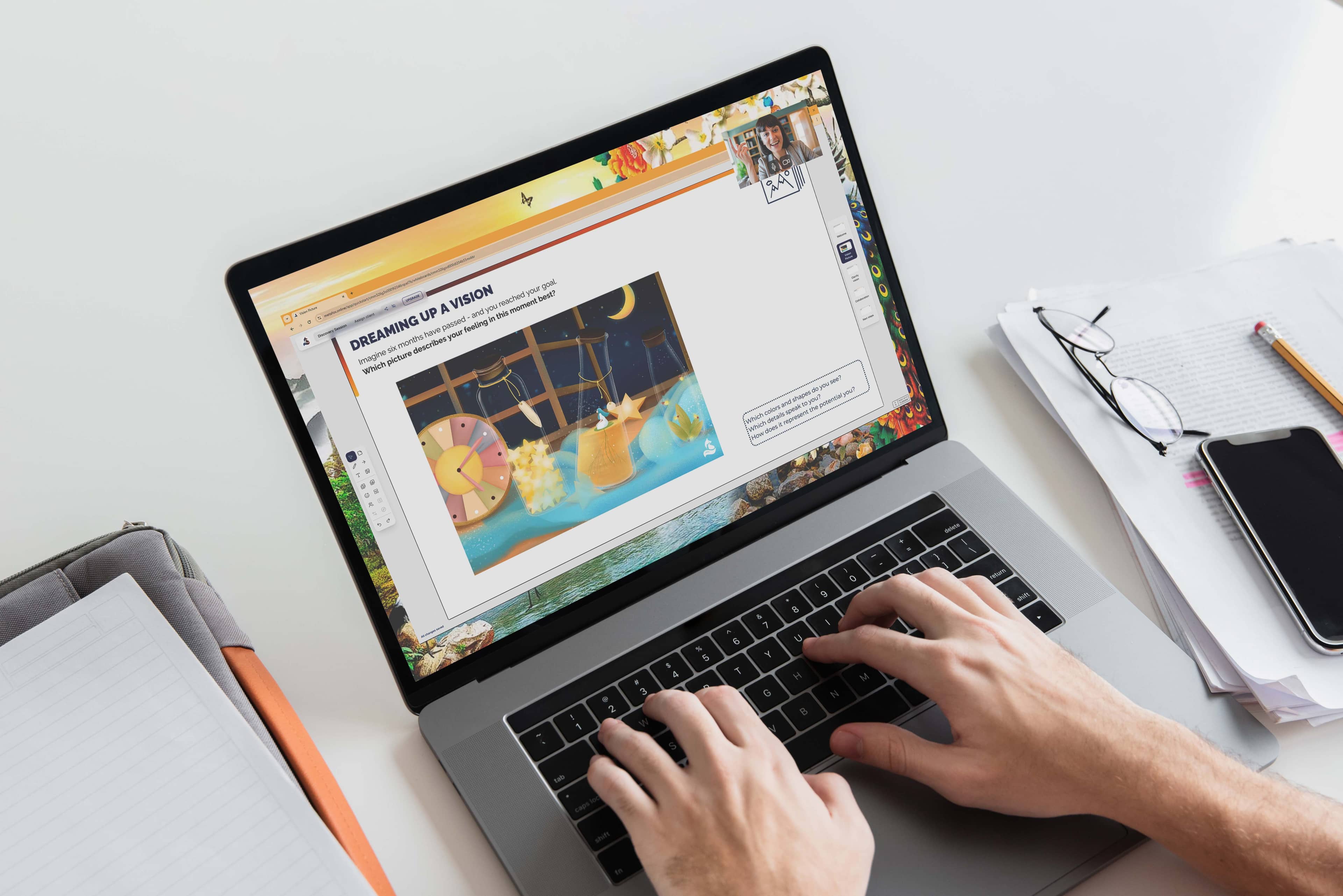 metaFox.online-applicatie - Whiteboard met coachingtools