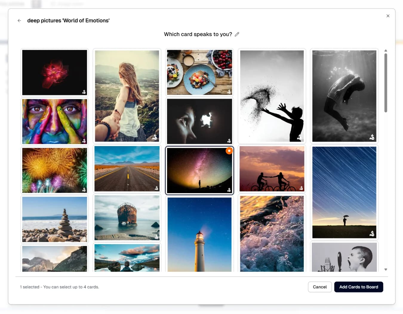 A grid of metaFox deep pictures, each a high-association photographic image