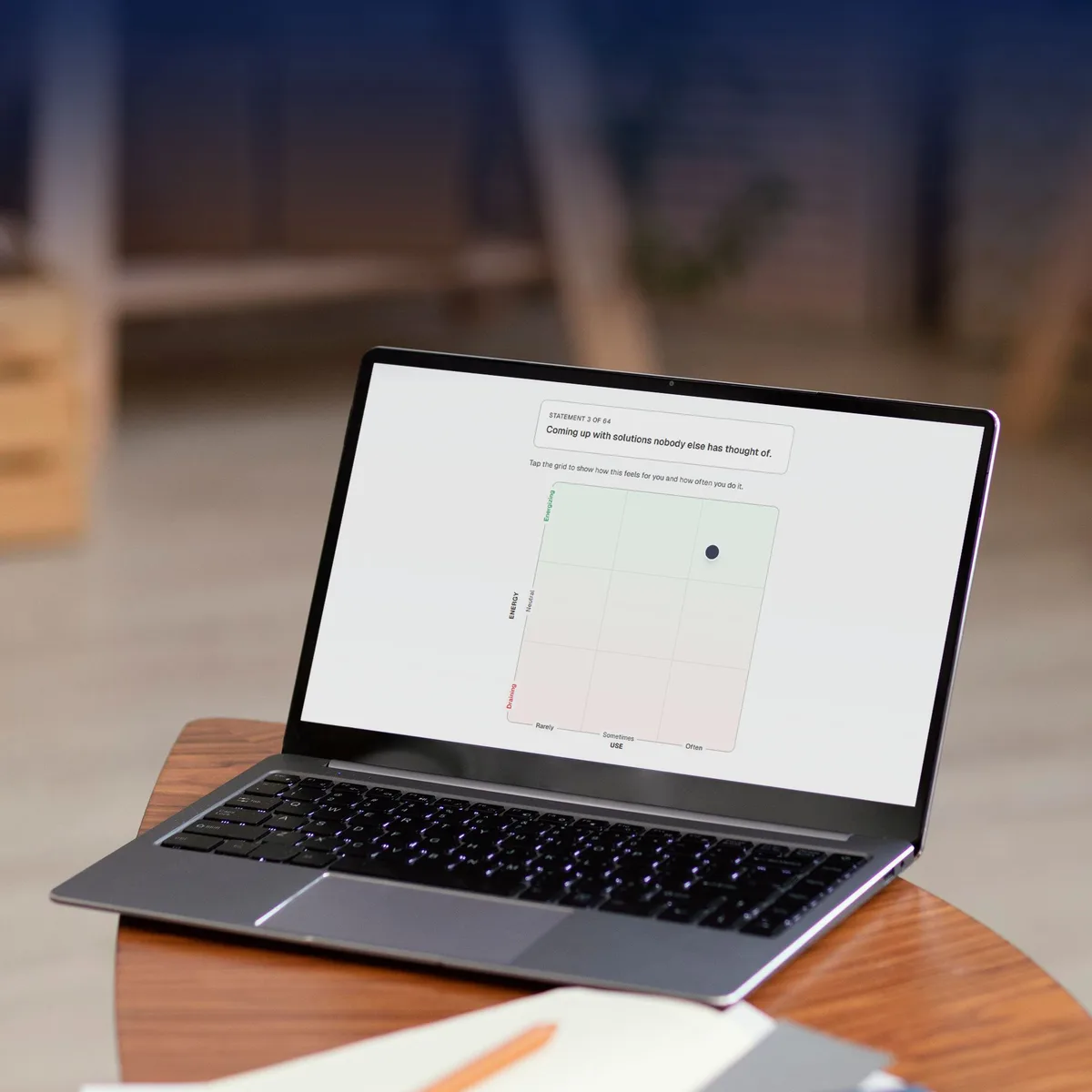 Le client complète l'auto-évaluation visuelle