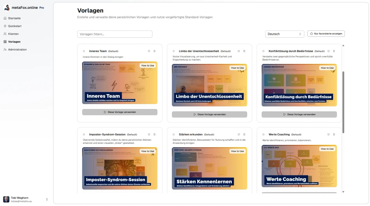 Vorlagen: Mach die Plattform zu deiner.